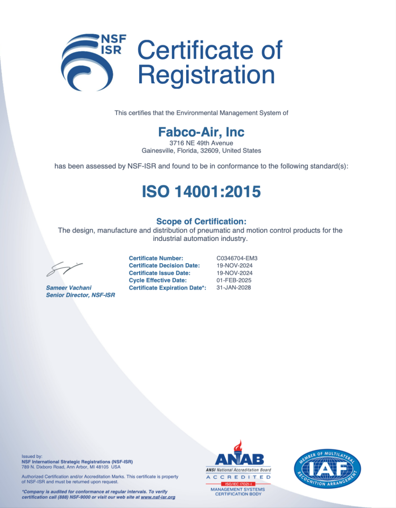 ISO 14001 certification