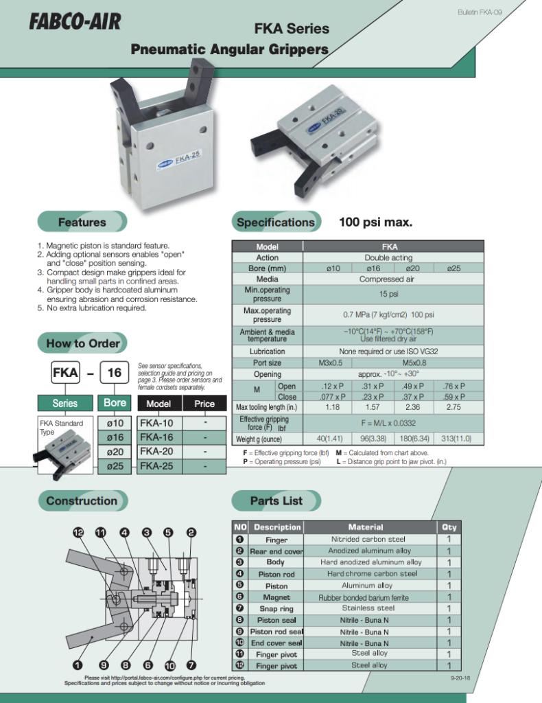 FKA Gripper Catalog