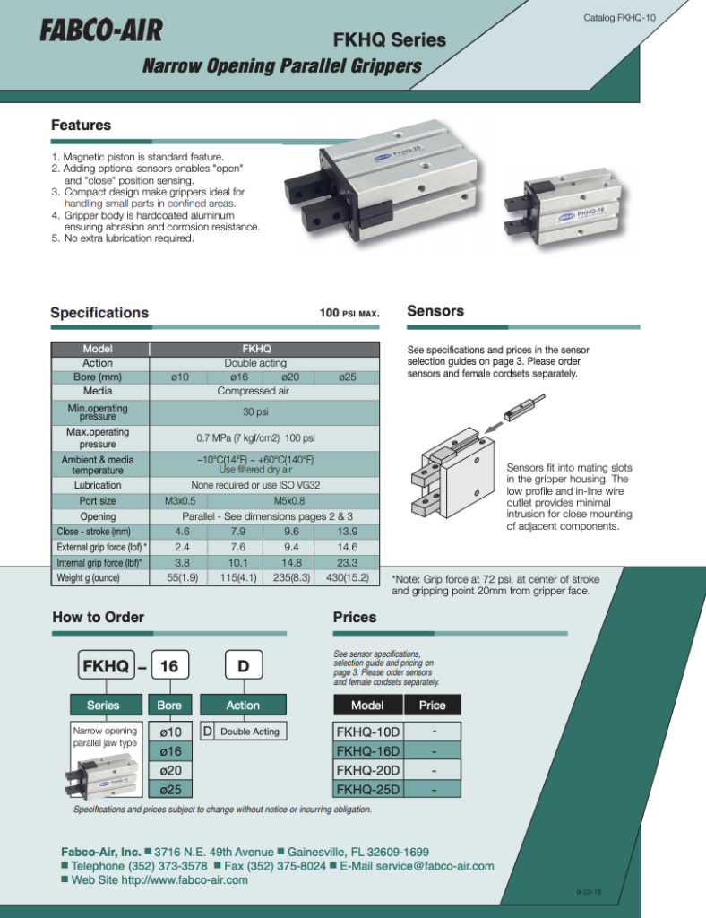 FKHQ Gripper Catalog