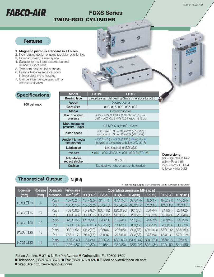 FDXS Twin Rod Catalog