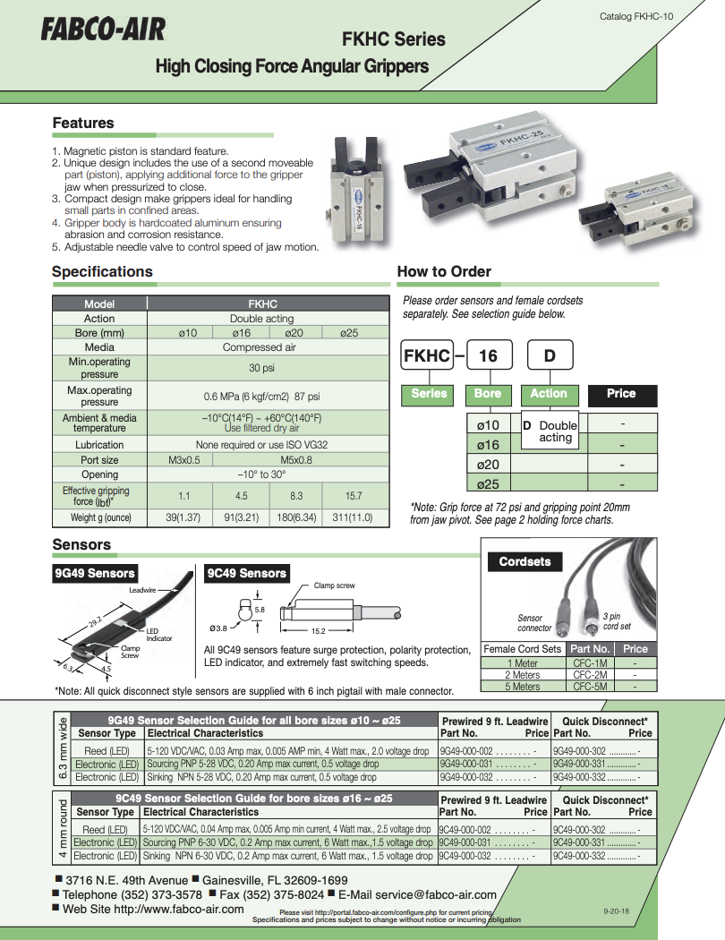 FKHC High Force Gripper Catalog