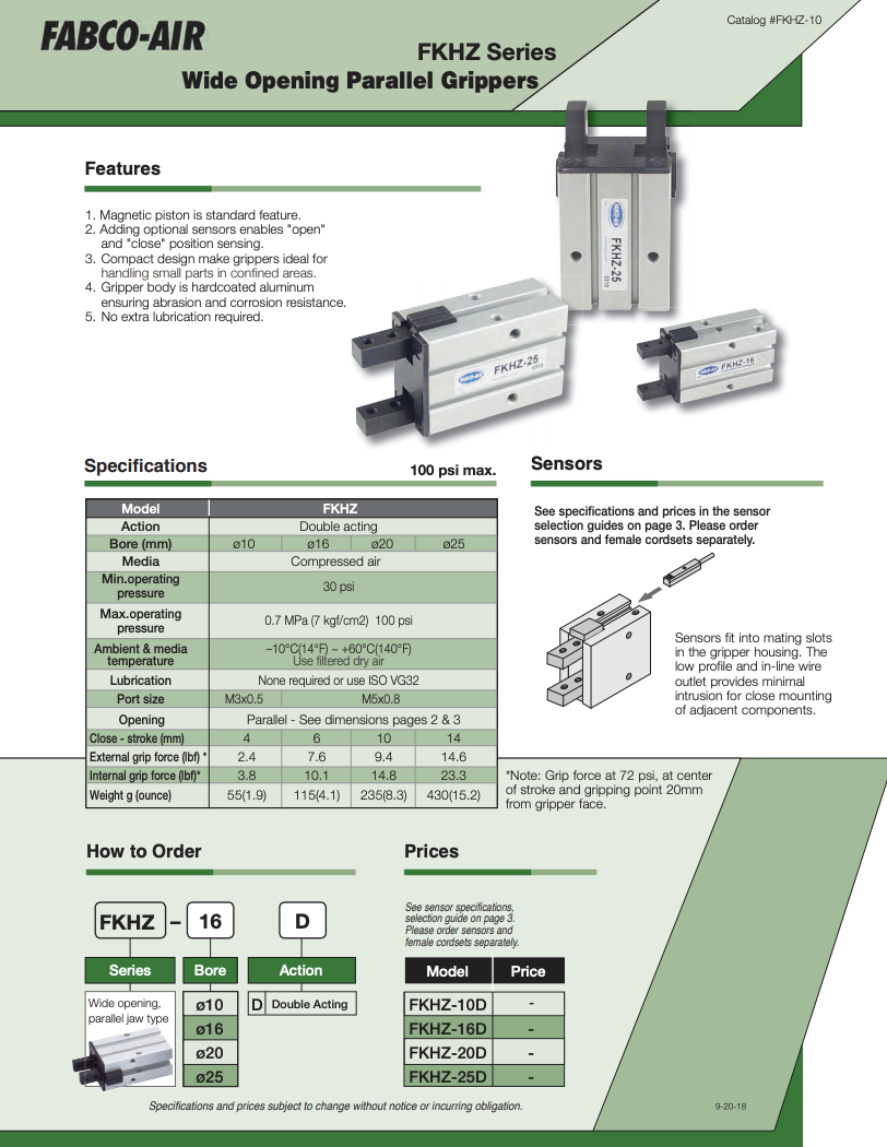 FKHZ Gripper Catalog