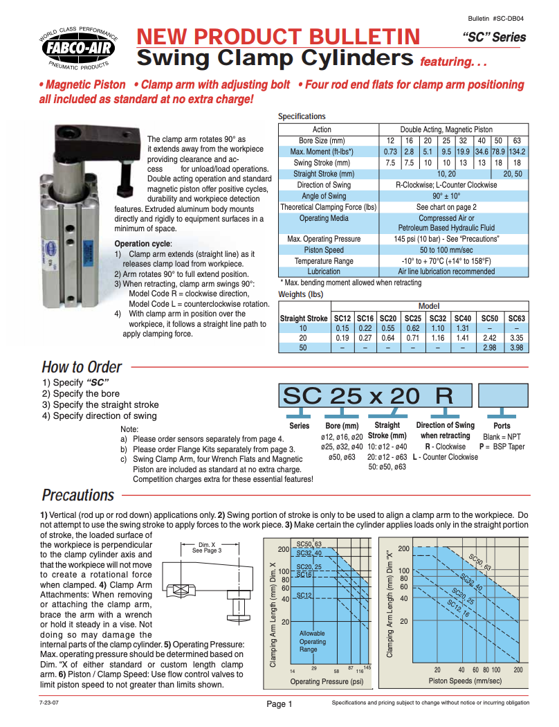 SC Swing Clamp Bulletin