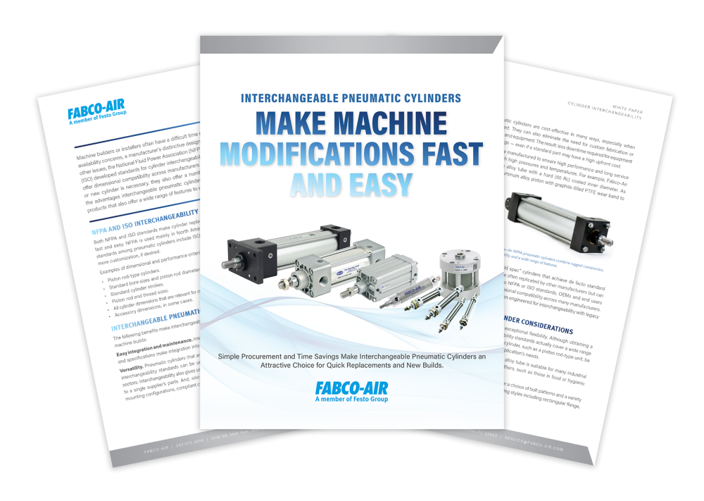 White Paper Shows Why Interchangeable Pneumatic Cylinders Are Ideal for Quick Replacements and New Builds